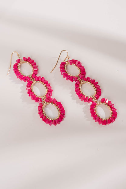 Triple Beaded Dangle Earrings