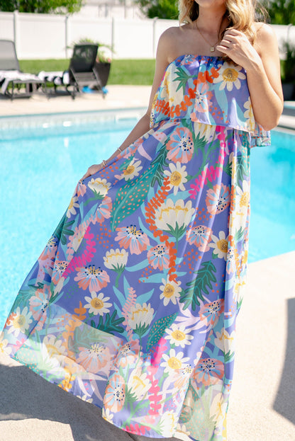 Botanical Sleeveless Maxi Dress