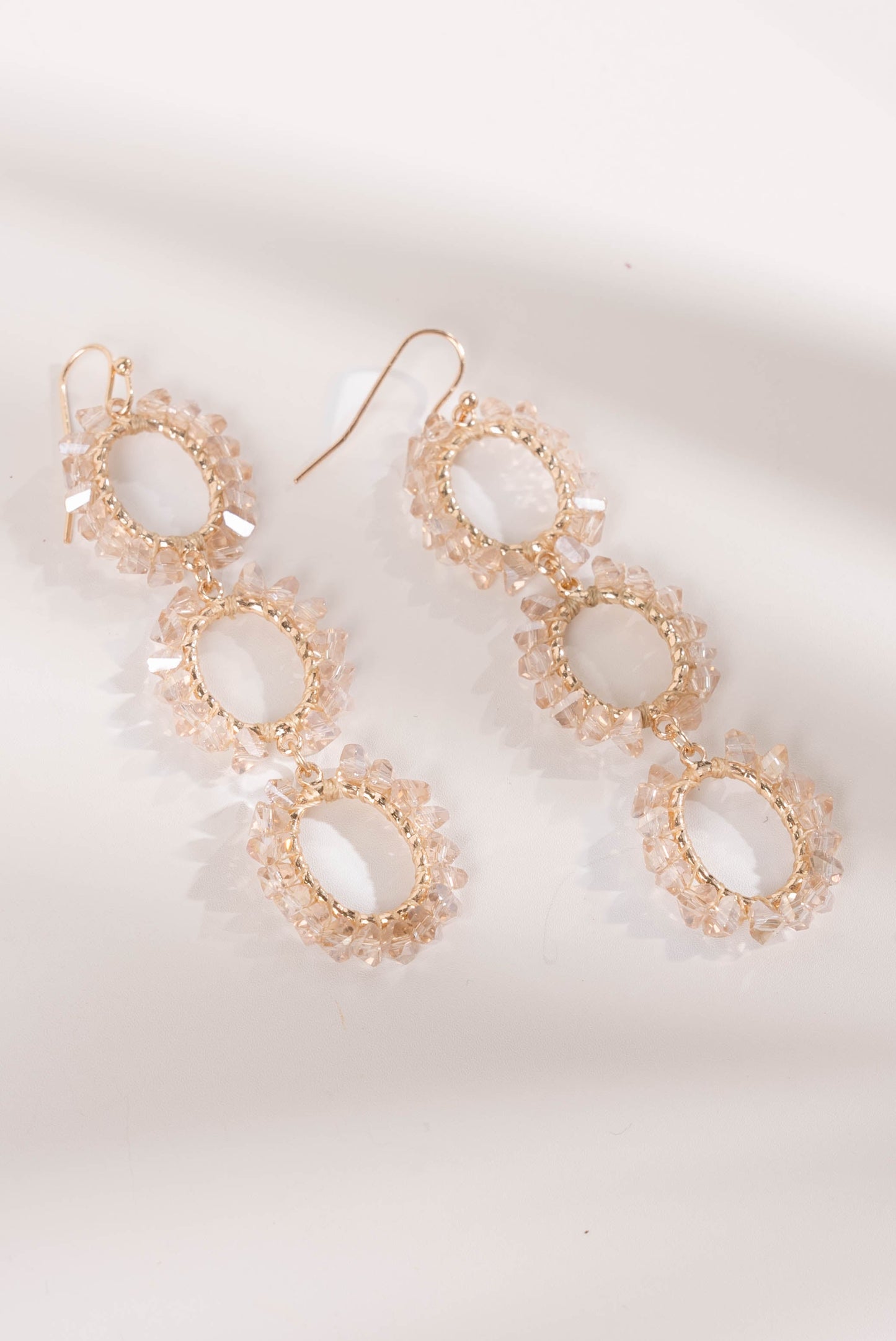 Triple Beaded Dangle Earrings