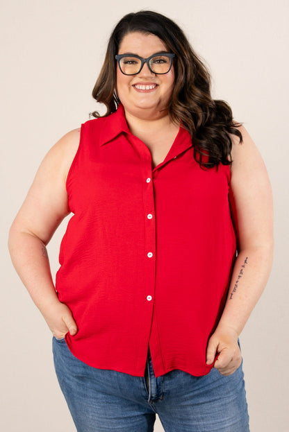 Crinkle Knit Sleeveless Shirt