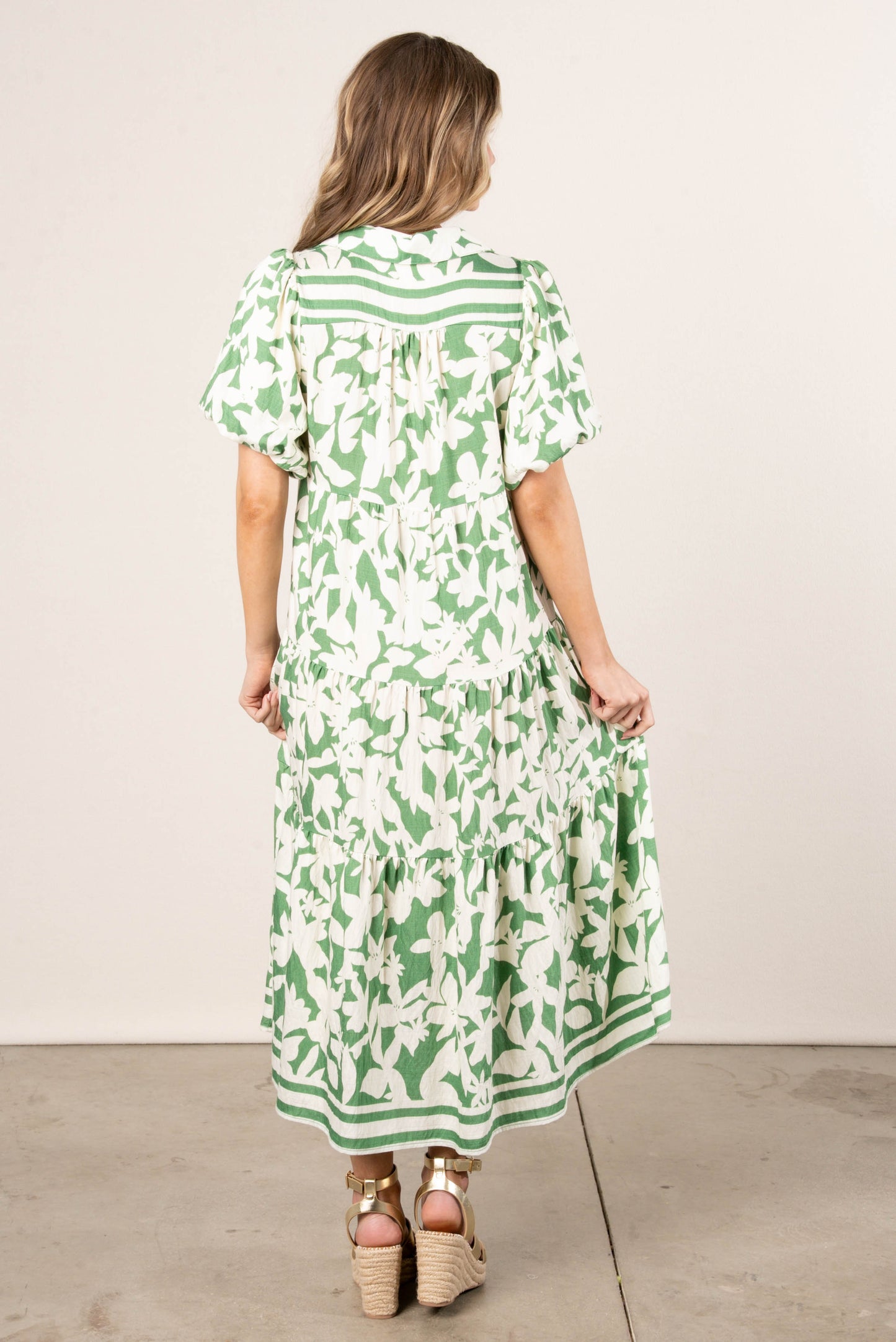Botanical Tiered Midi Dress