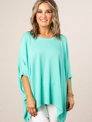 Poncho Style Dolman Tunic Top