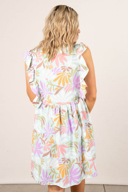 Floral Ruffle Detail Babydoll Dress