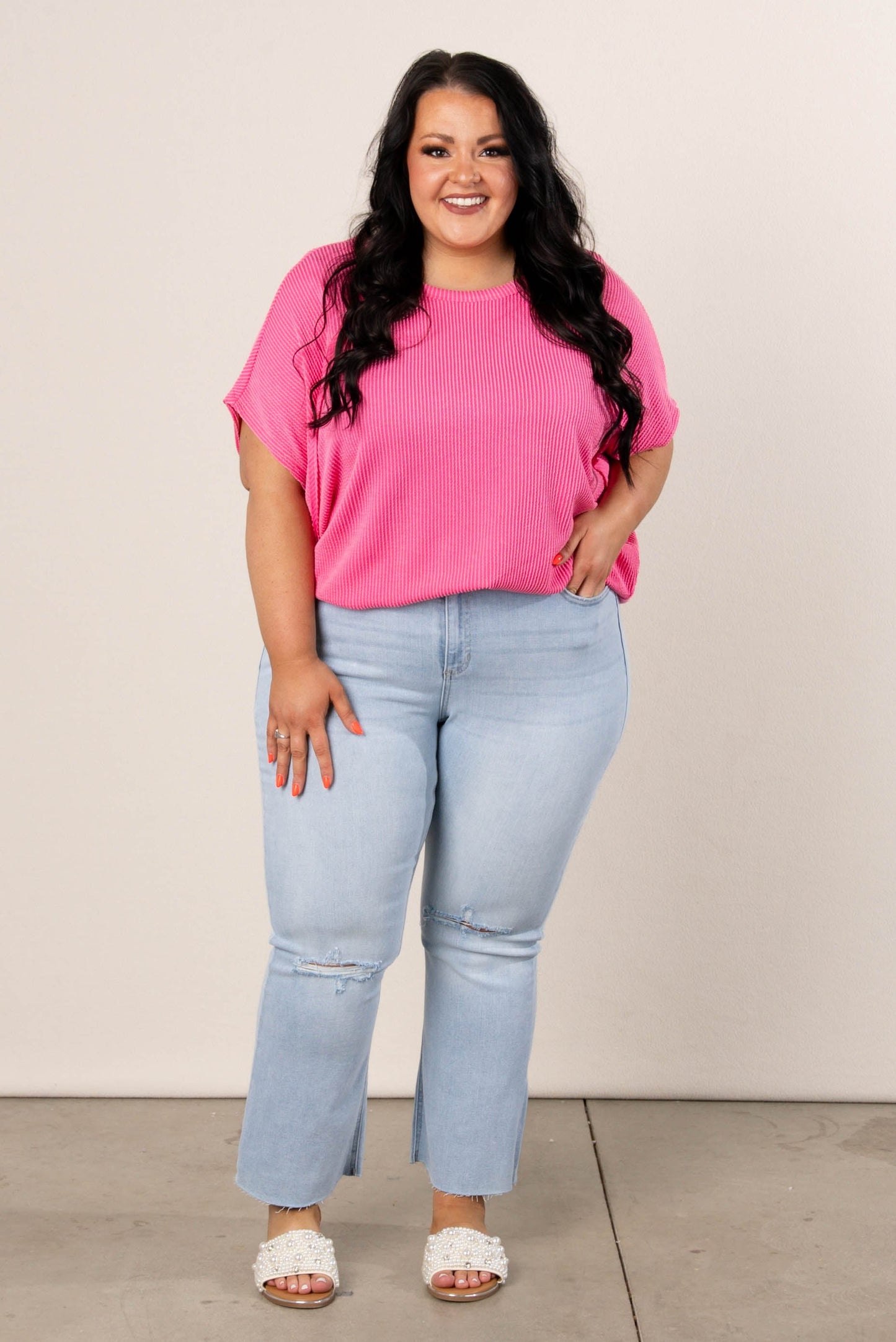 Sneak Peek Mid Rise Kick Flare Curvy Jeans